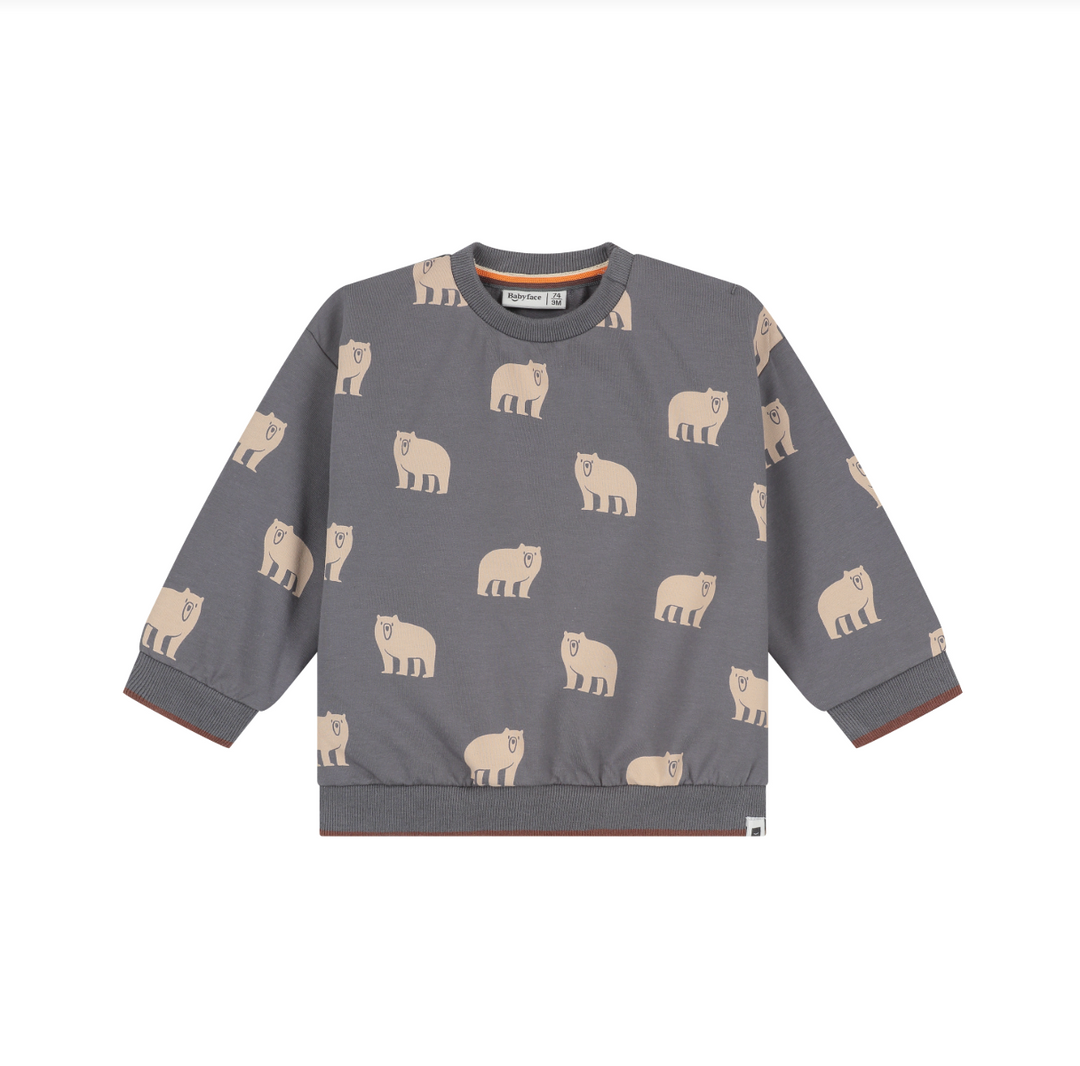 Babyface Bear Sweatshirt - Steel