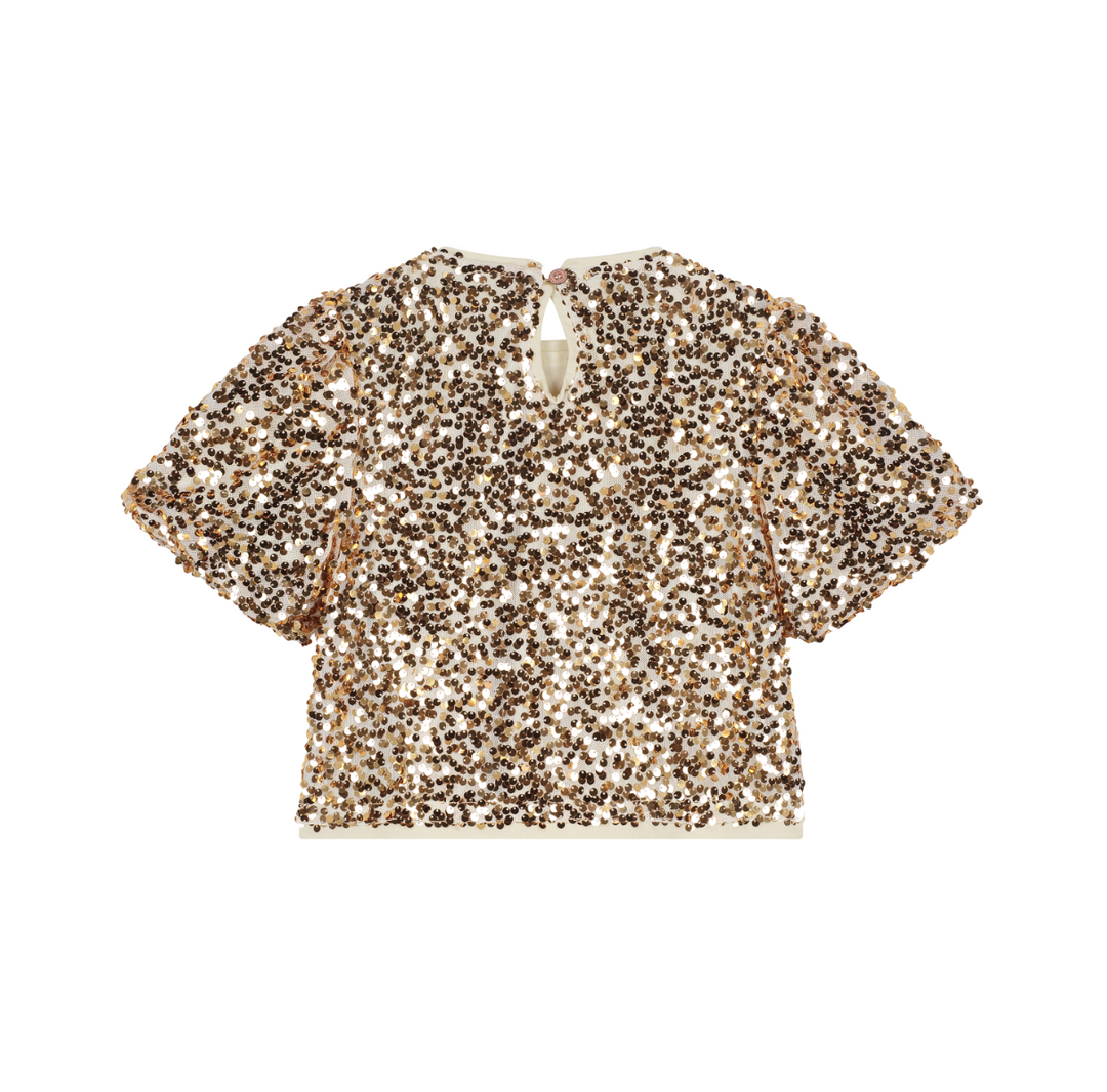 Stains & Stories Gold Sequin Blouse