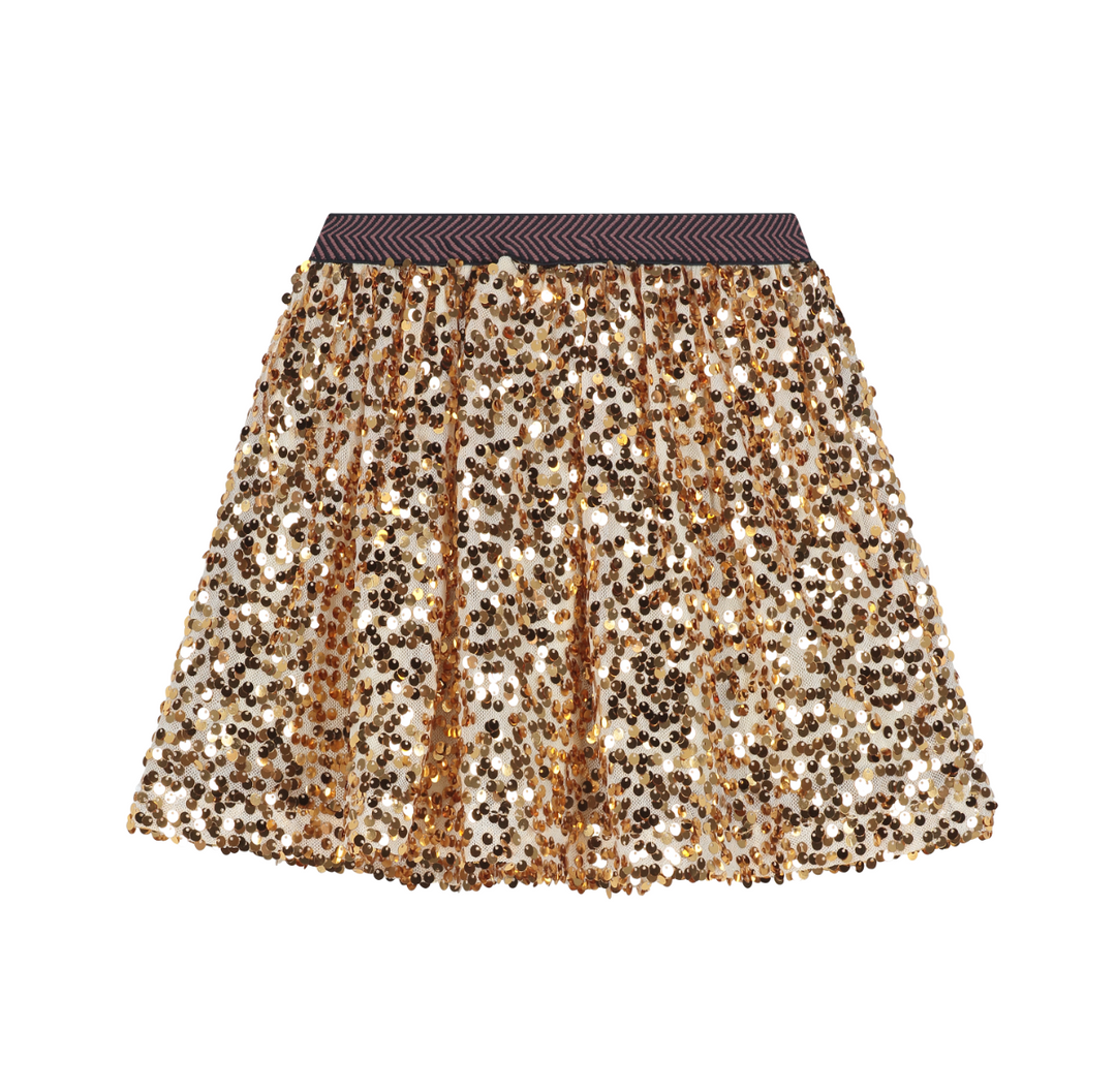 Stains & Stories Gold Sequin Skirt