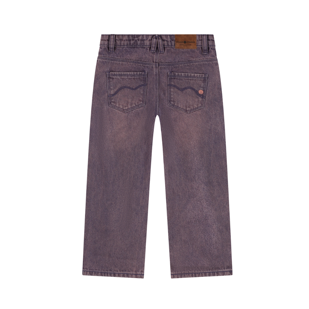 Stains & Stories Wide Leg Denim - Grape