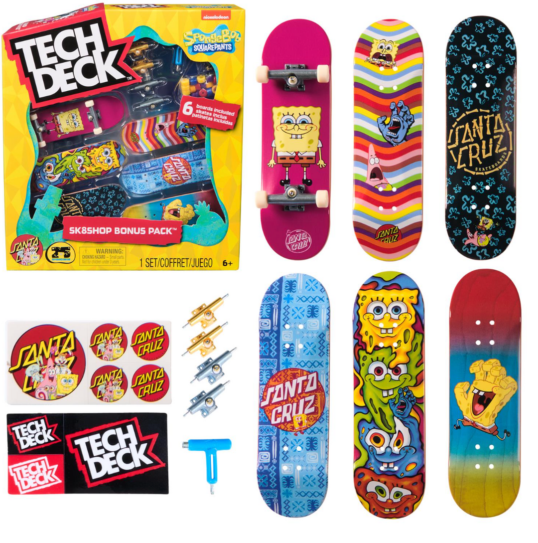 Tech Deck Spongebob Sk8shop Fingerboard Bonus Pack