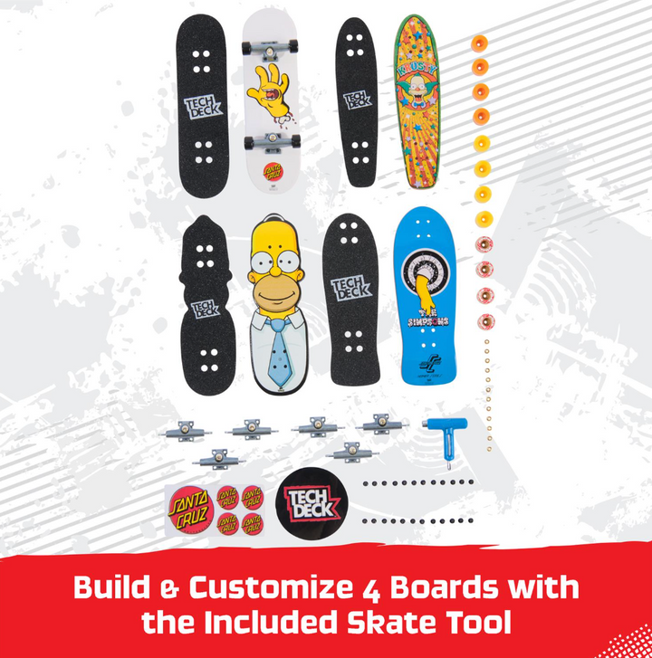 Tech Deck Ultra DLX Fingerboard 4-Pack - Simpsons Skateboards