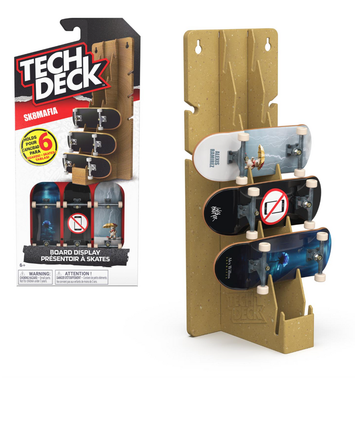 Tech Deck Fingerboard Display Stand and Skateboard Wall Mount - Assortment