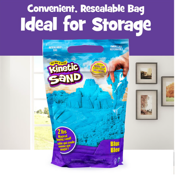 Kinetic Sand The Original Moldable Sensory Play Sand Toys - 2lbs Neon Blue