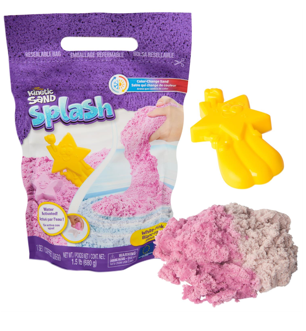 Kinetic Sand Splash - 1.5lb White-Pink Color-Change Play Sand