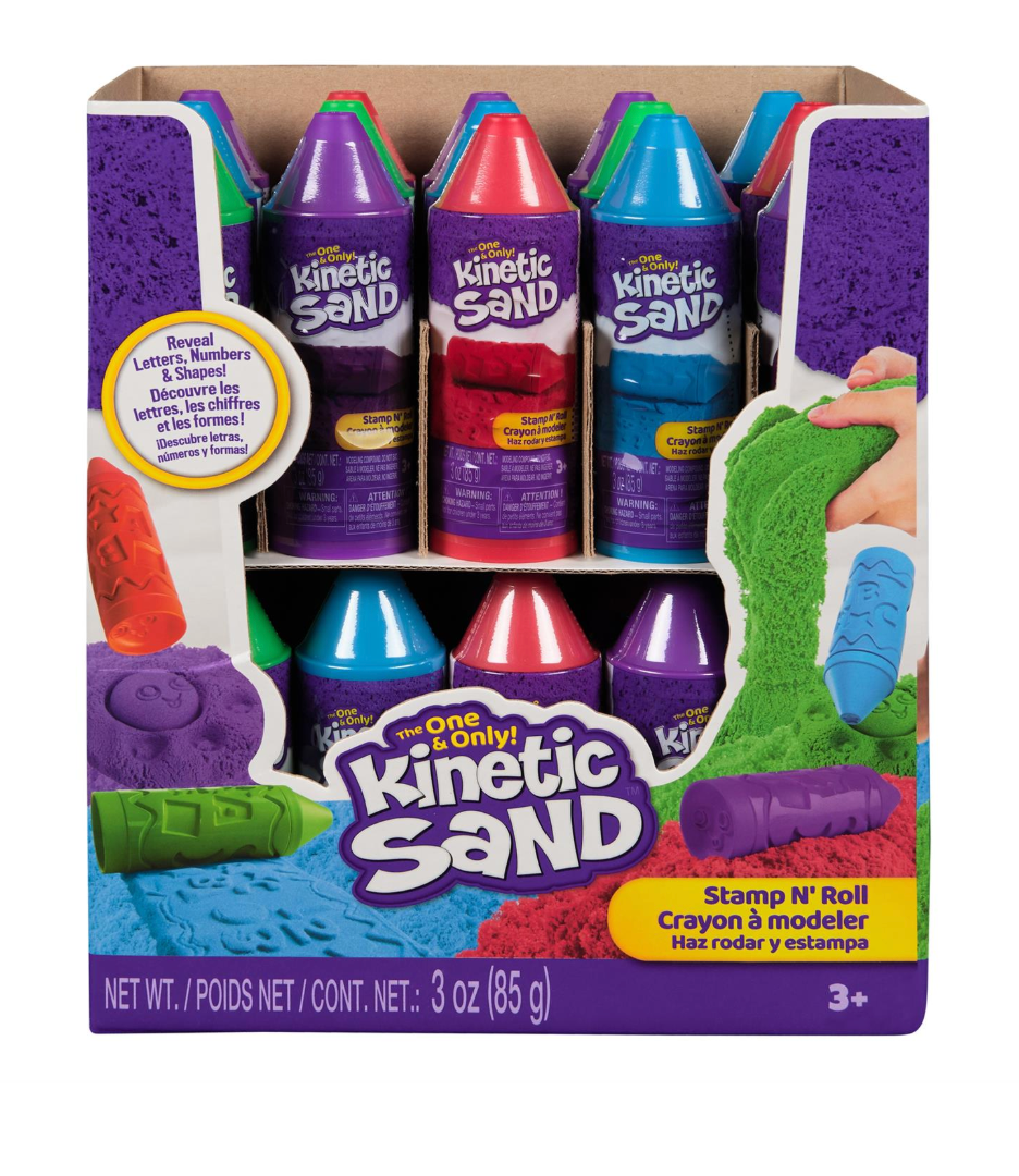 Kinetic Sand, Stamp N' Roll Crayon with 3 oz Play Sand