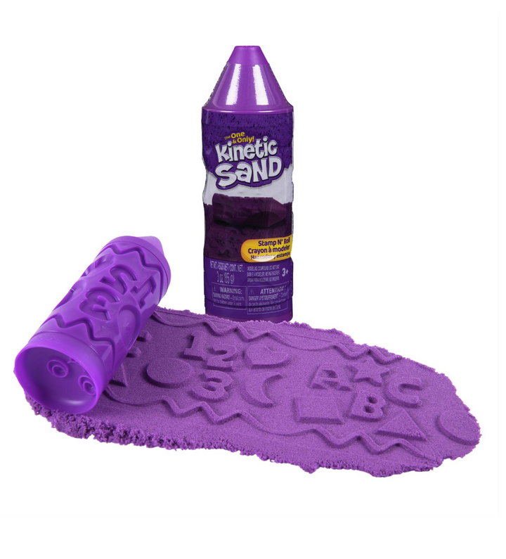 Kinetic Sand, Stamp N' Roll Crayon with 3 oz Play Sand
