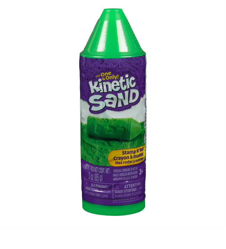 Kinetic Sand, Stamp N' Roll Crayon with 3 oz Play Sand