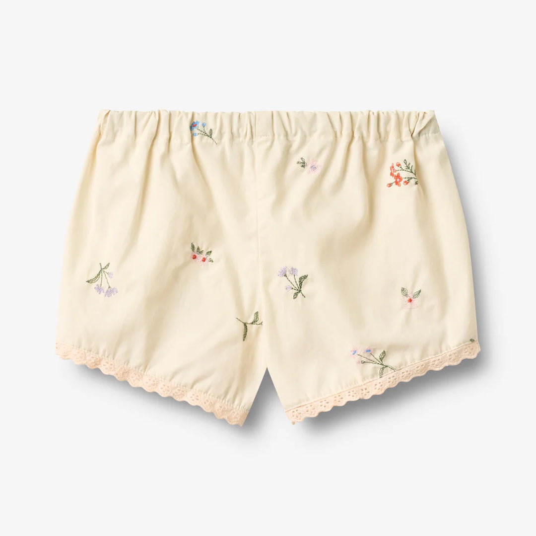 Wheat Shorts Lace Inger - Ivory Embroidered Flowers