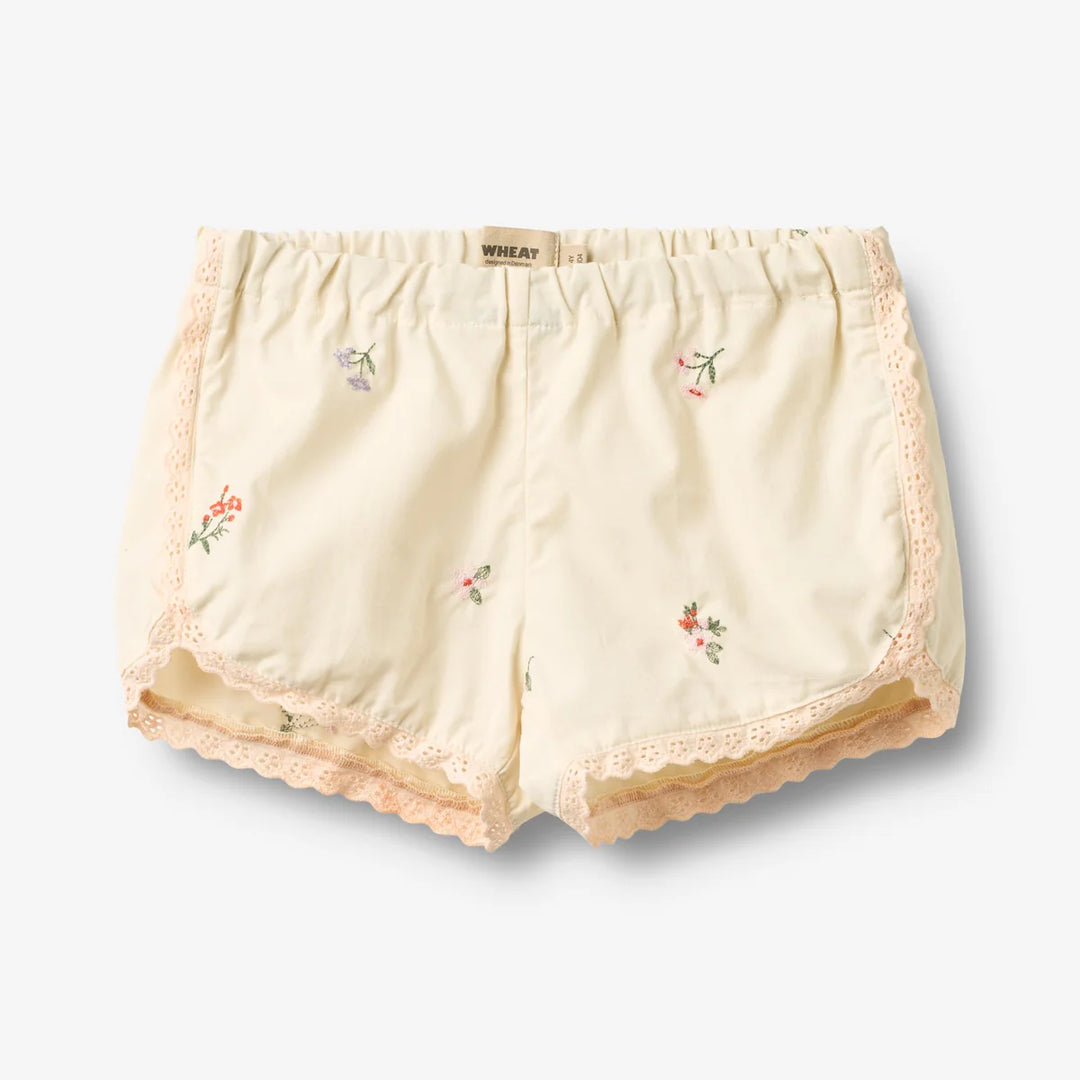 Wheat Shorts Lace Inger - Ivory Embroidered Flowers