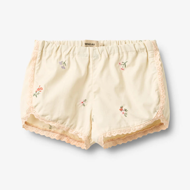 Wheat Shorts Lace Inger - Ivory Embroidered Flowers