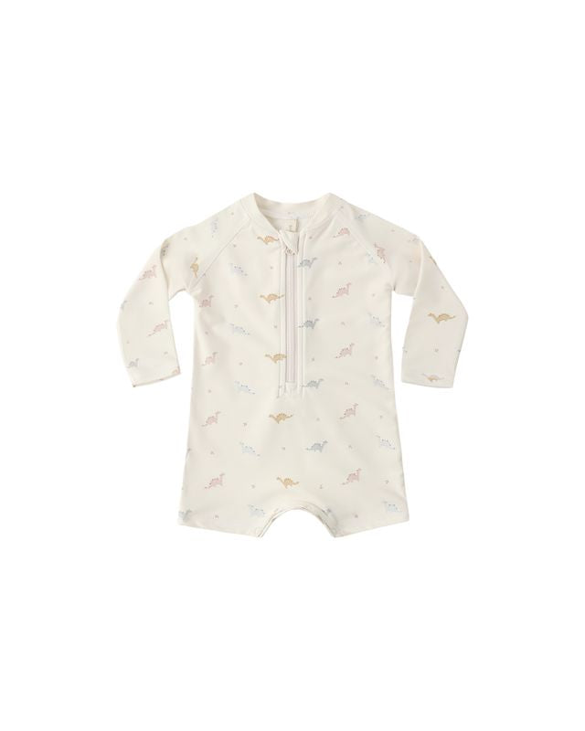 Quincy Mae Long Sleeve One-Piece Rashguard - Dino