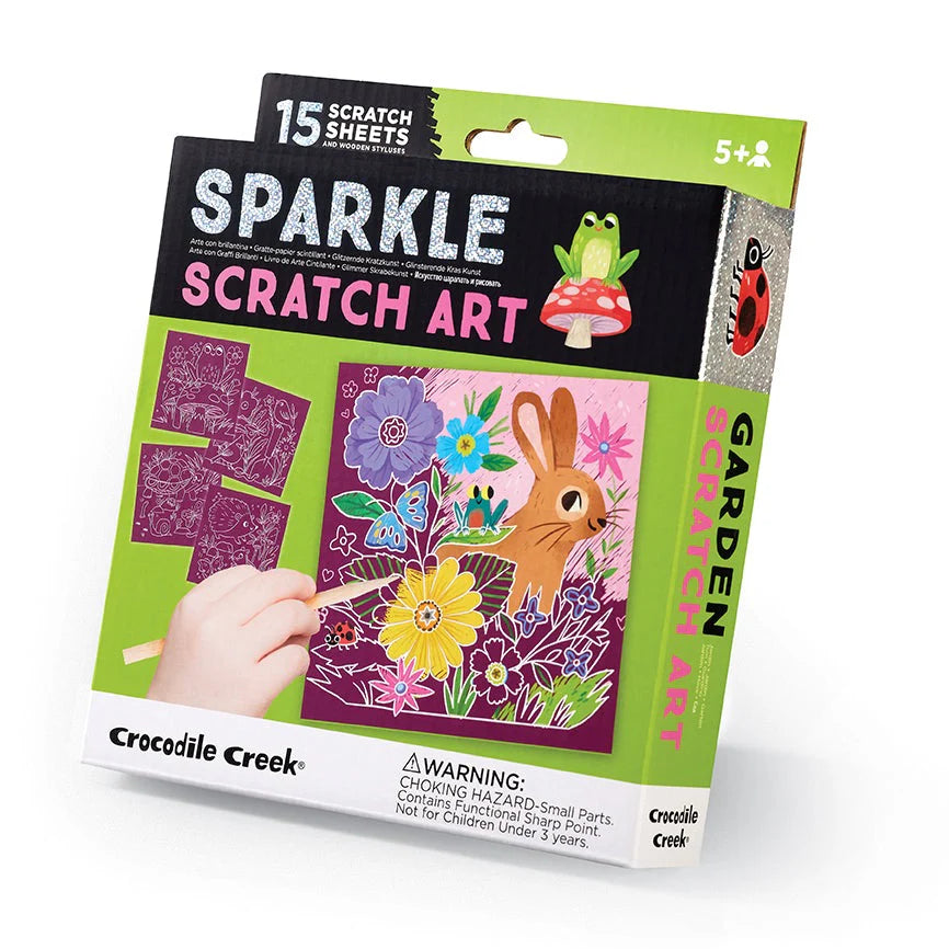 Crocodile Creek Sparkle Scratch Art - Garden