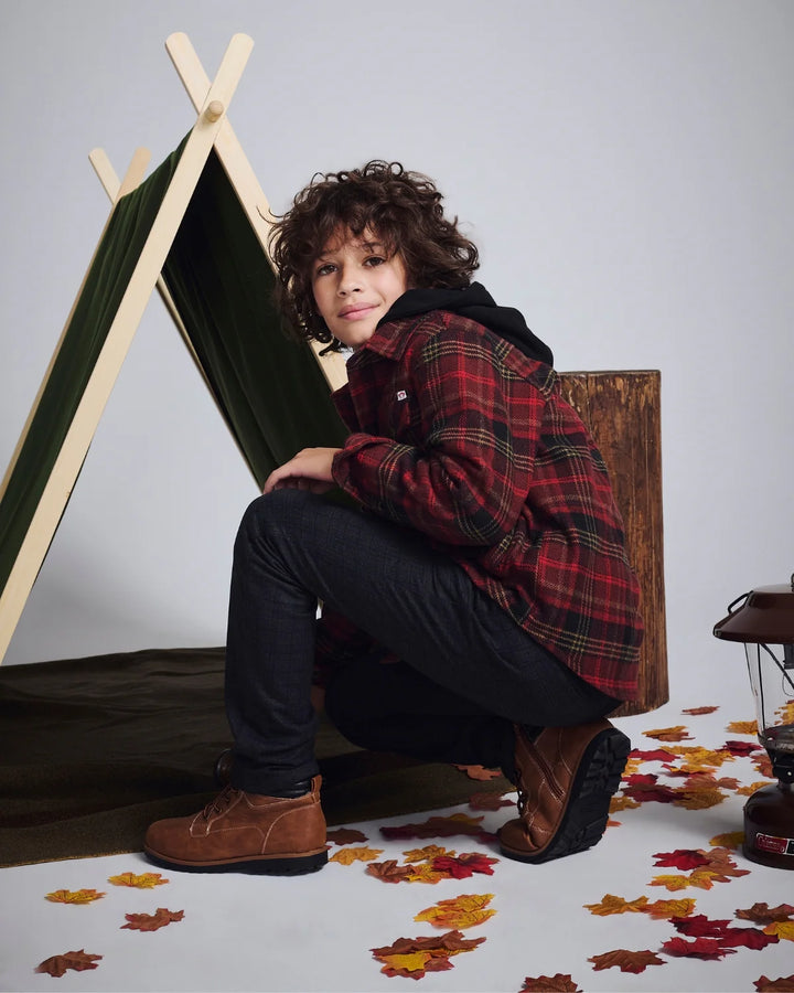 Appaman Glen Flannel Hoodie - Red & Black Plaid