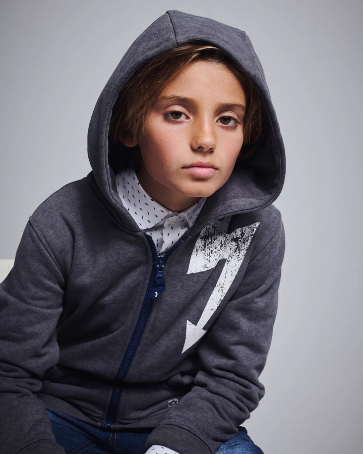 Appaman Striver Zip Up Hoodie - Washed Grey