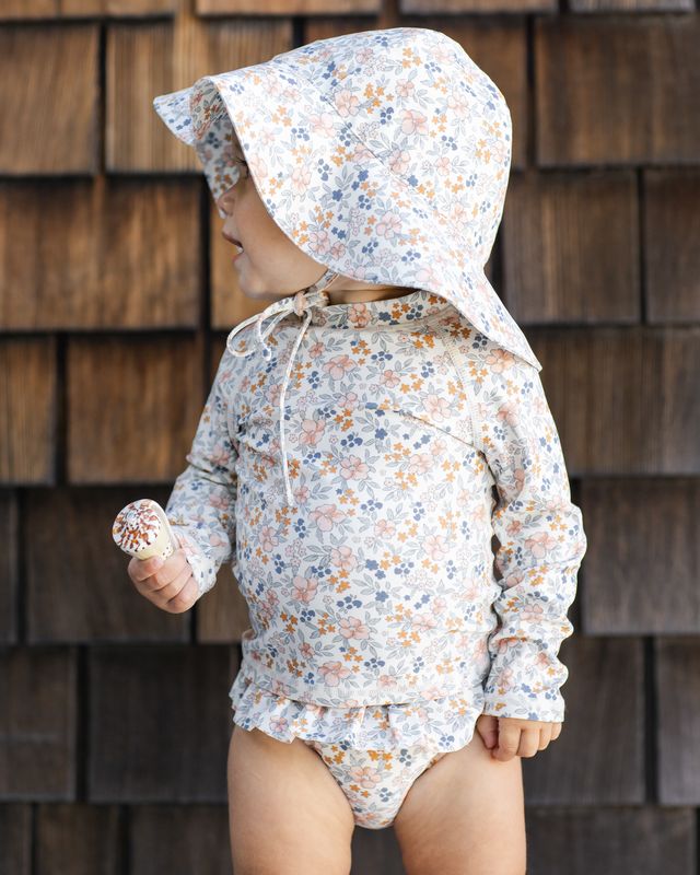 Rylee + Cru Rashguard Girls Set - Flower Fields