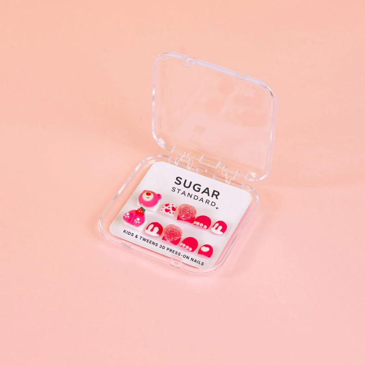 Sugar Standard Kids 3D Press-On Nails – Sweetheart Bear