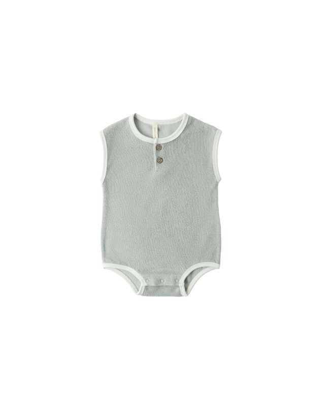 Quincy Mae Terry Cloth Romper - Sage