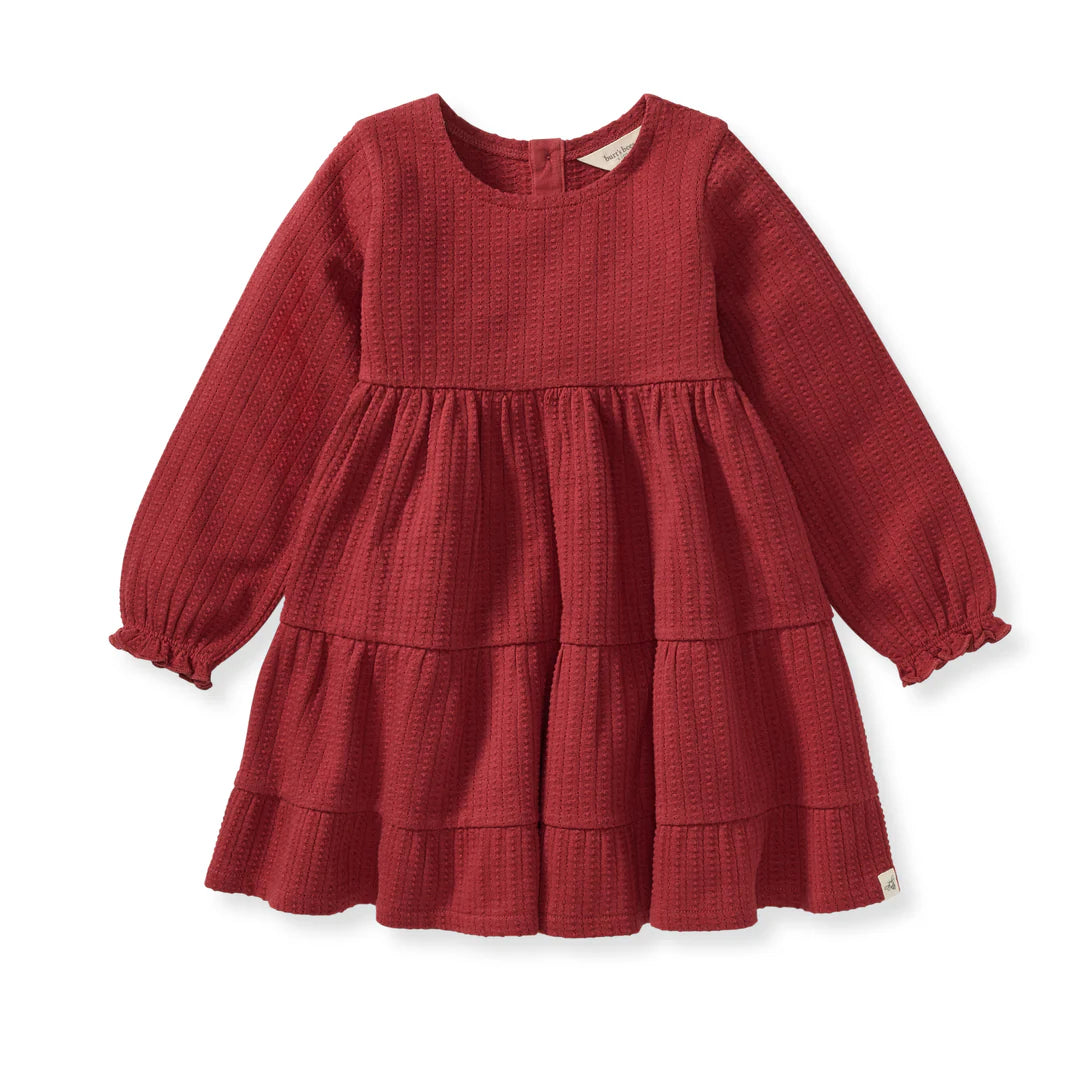 Burt's Bees Dotted Rib Organic Cotton Dress - Brick Red