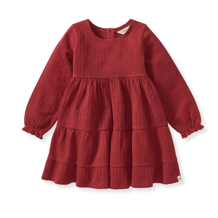 Burt's Bees Dotted Rib Organic Cotton Dress - Brick Red