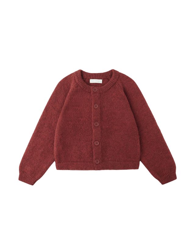 Rylee + Cru Fuzzy Cardigan - Ruby