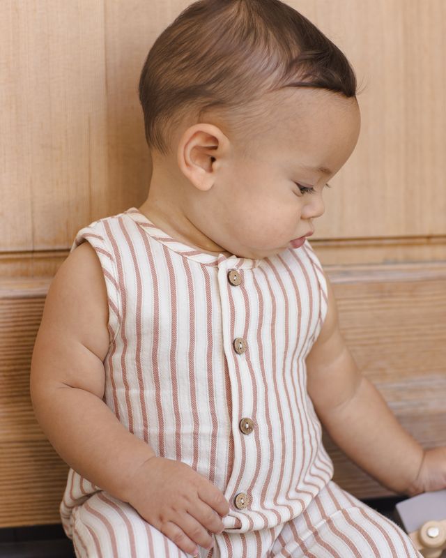 Quincy Mae Woven Jumpsuit - Vintage Stripe