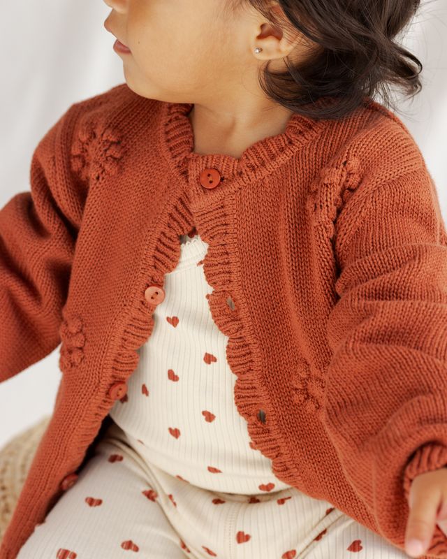 Quincy Mae Knit Cardigan - Red