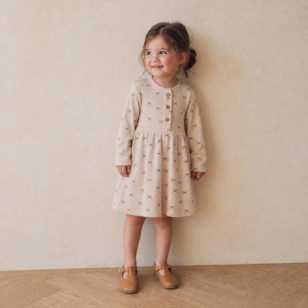Makemake Organics Buttoned Dress - Tiny Bows