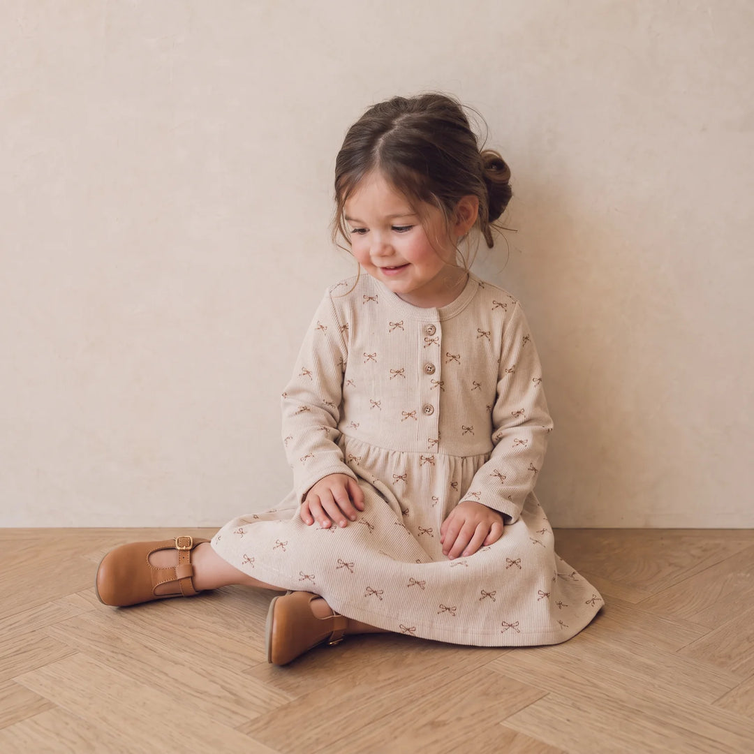 Makemake Organics Buttoned Dress - Tiny Bows