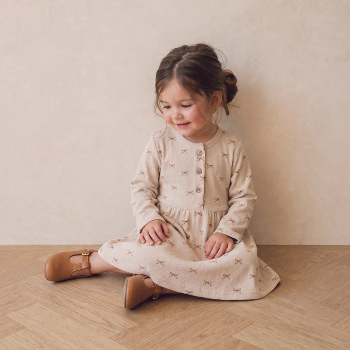 Makemake Organics Buttoned Dress - Tiny Bows