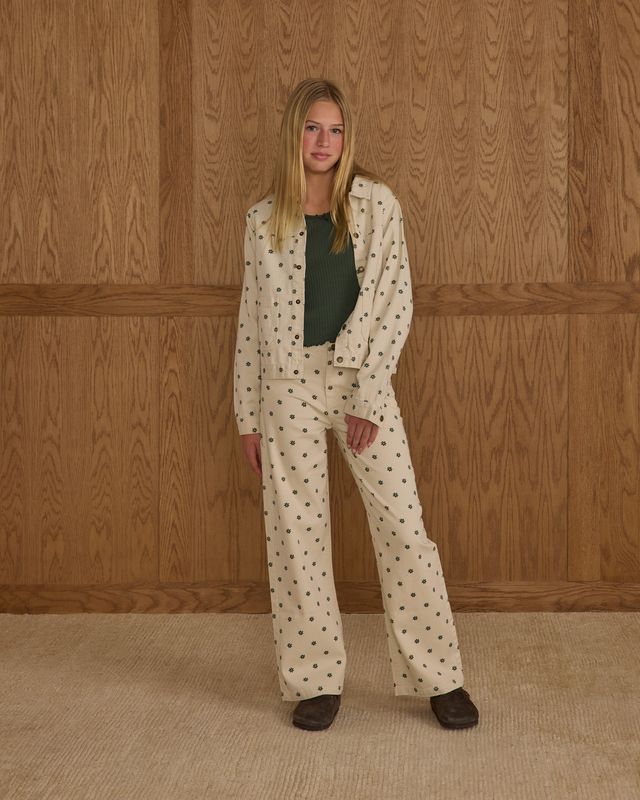 Rylee + Cru Teen Baggy Wide Leg Denim - Mini Daisy