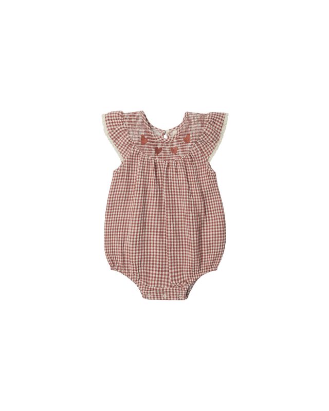 Quincy Mae Lenore Romper - Red Gingham