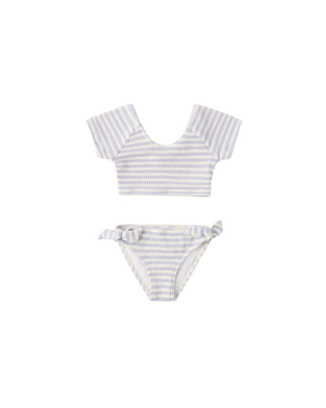 Rylee + Cru Cropped Rashguard Set - Periwinkle Stripe