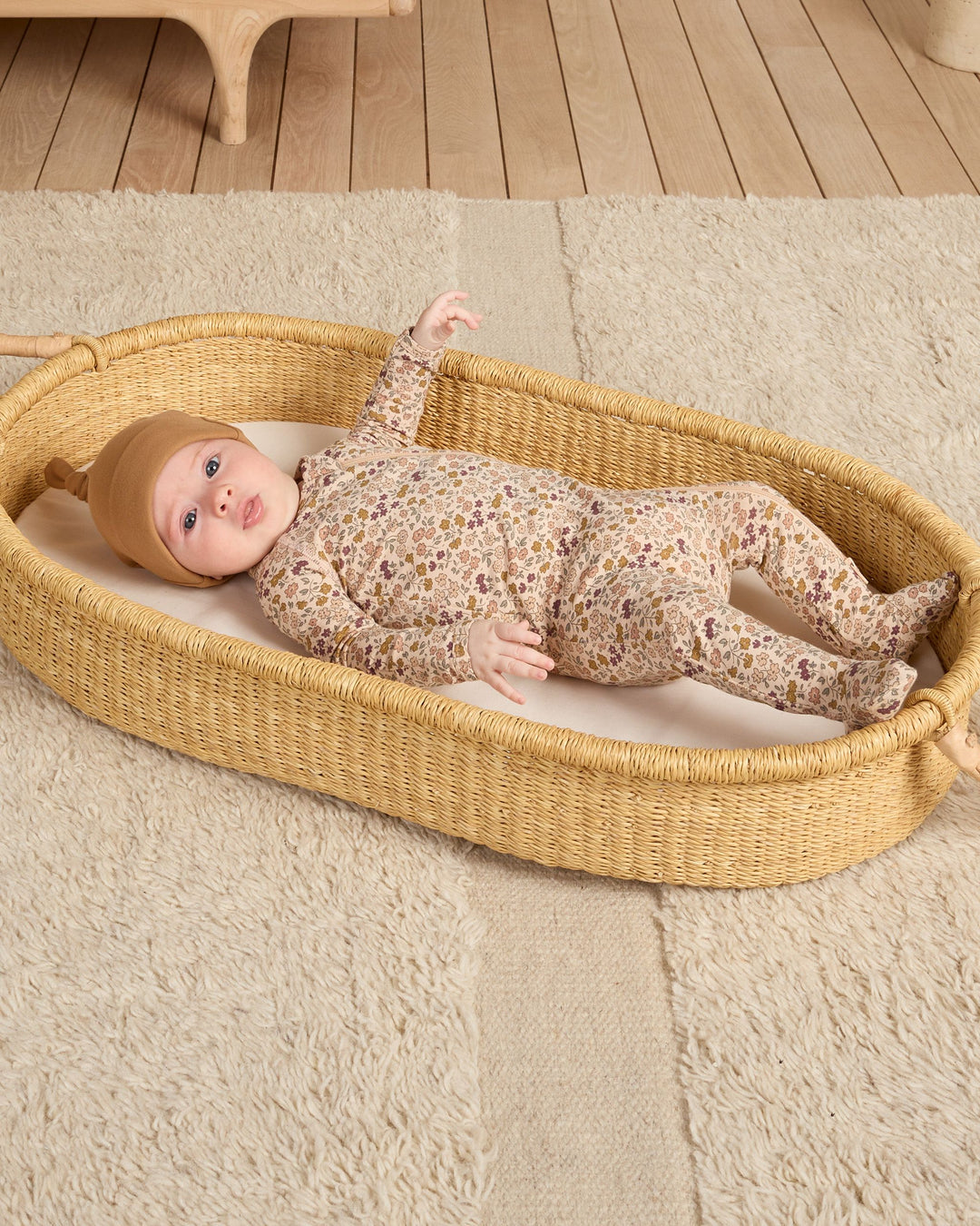 Quincy Mae Bamboo Zip Footie - Posy