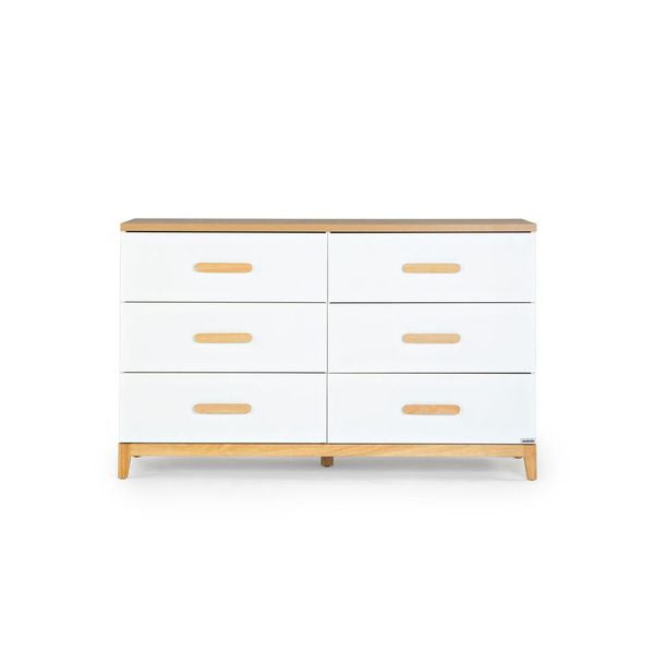 Dadada Lala Big 6-drawer Dresser - White/Red Oak