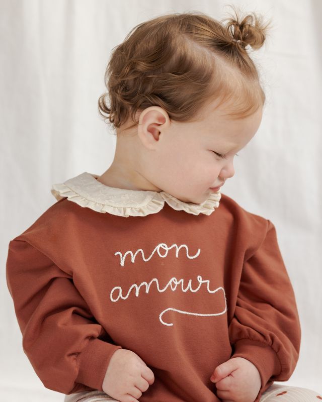 Quincy Mae Collared Sweatshirt - Mon Amour