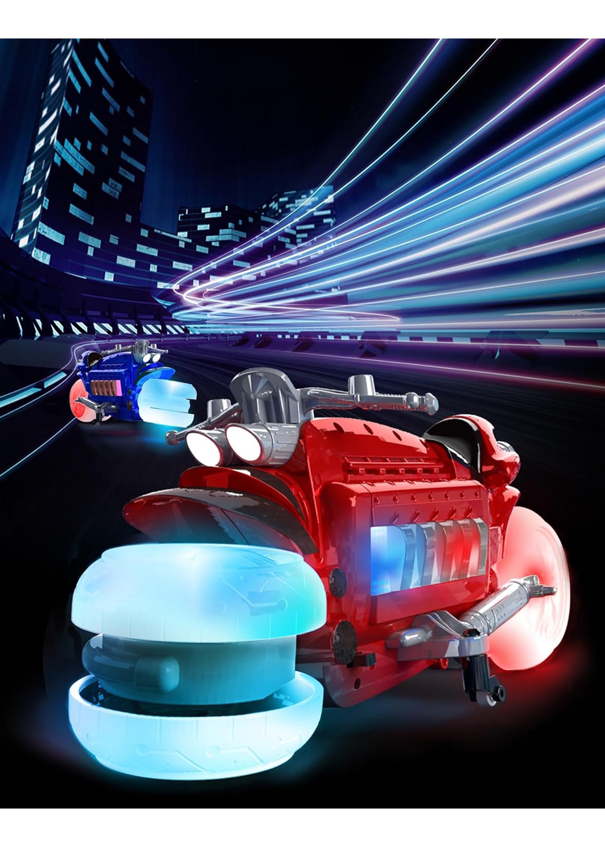 Mindscope HoverCycle Radio Control Stunt Action LED Vehicle