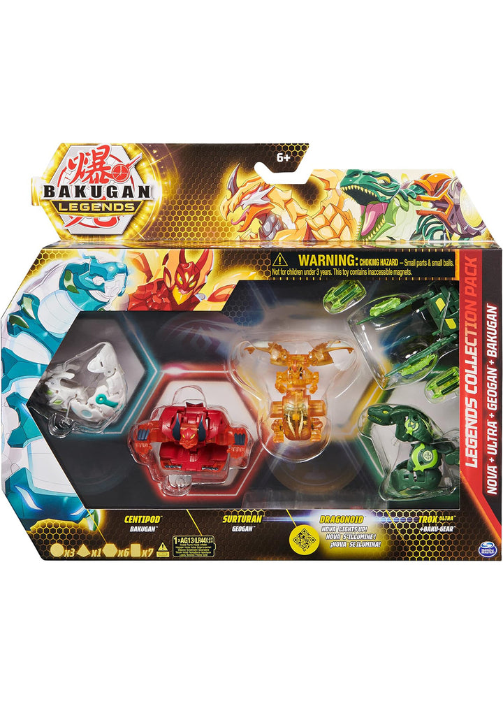 Bakugan Legends Collection Pack: Centipod /Surturan Geogan/Dragonoid Nova/Trox Ultra