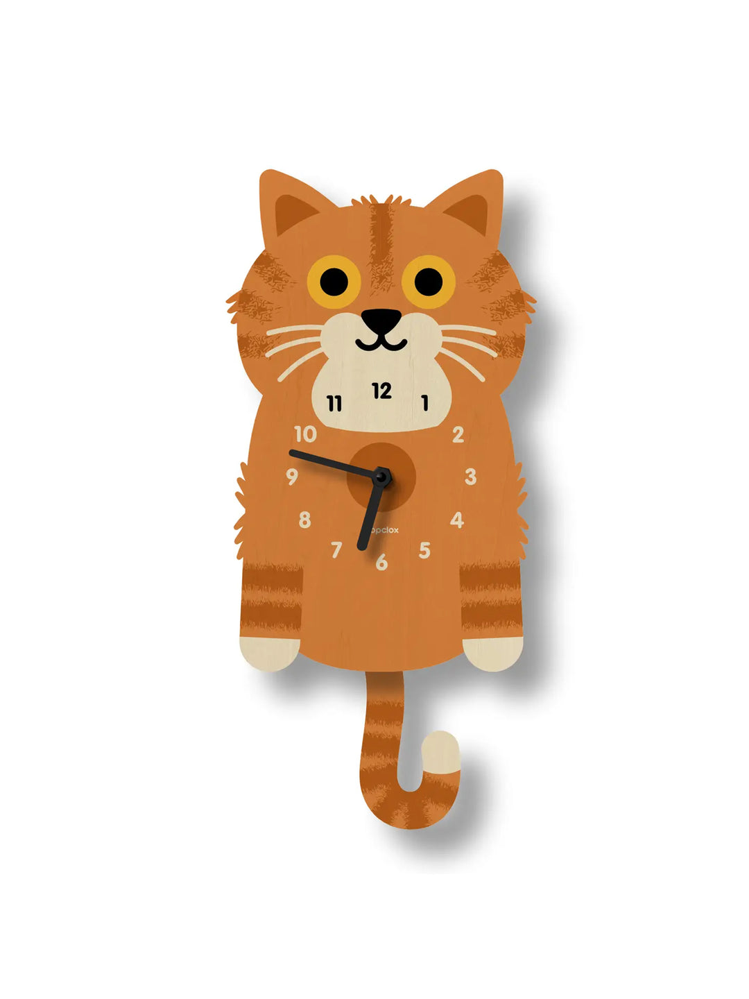 Popclox Kitten Pendulum Clock - Wood