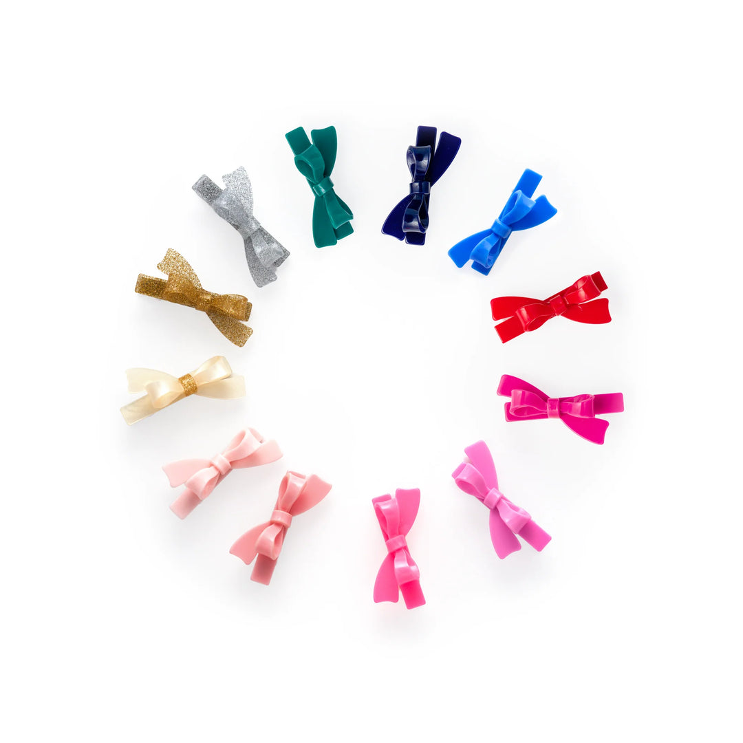 Lilies & Roses Bow knot Hair Clip - Glitter Red