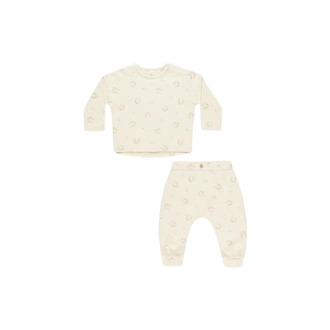 Rylee + Cru Long Sleeve Tee + Pant Set - Horseshoes