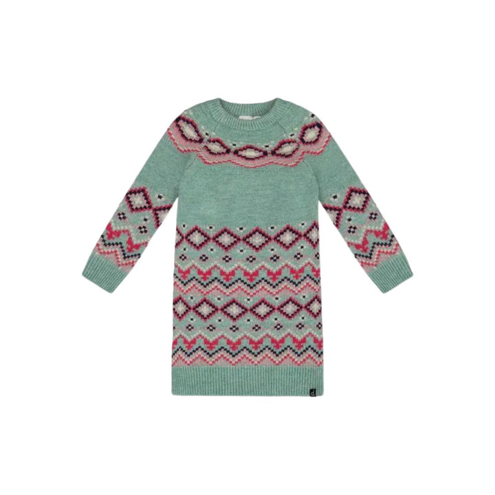 Deux Par Deux Norwegian Jacquard Knit Dress - Mint