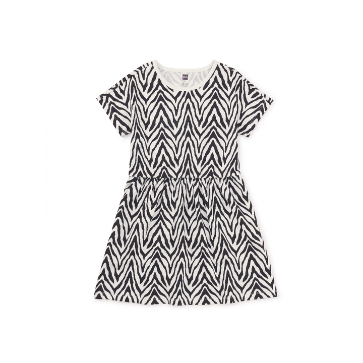 Tea Collection Short Sleeve Twirll Dress - Zebra Stripes