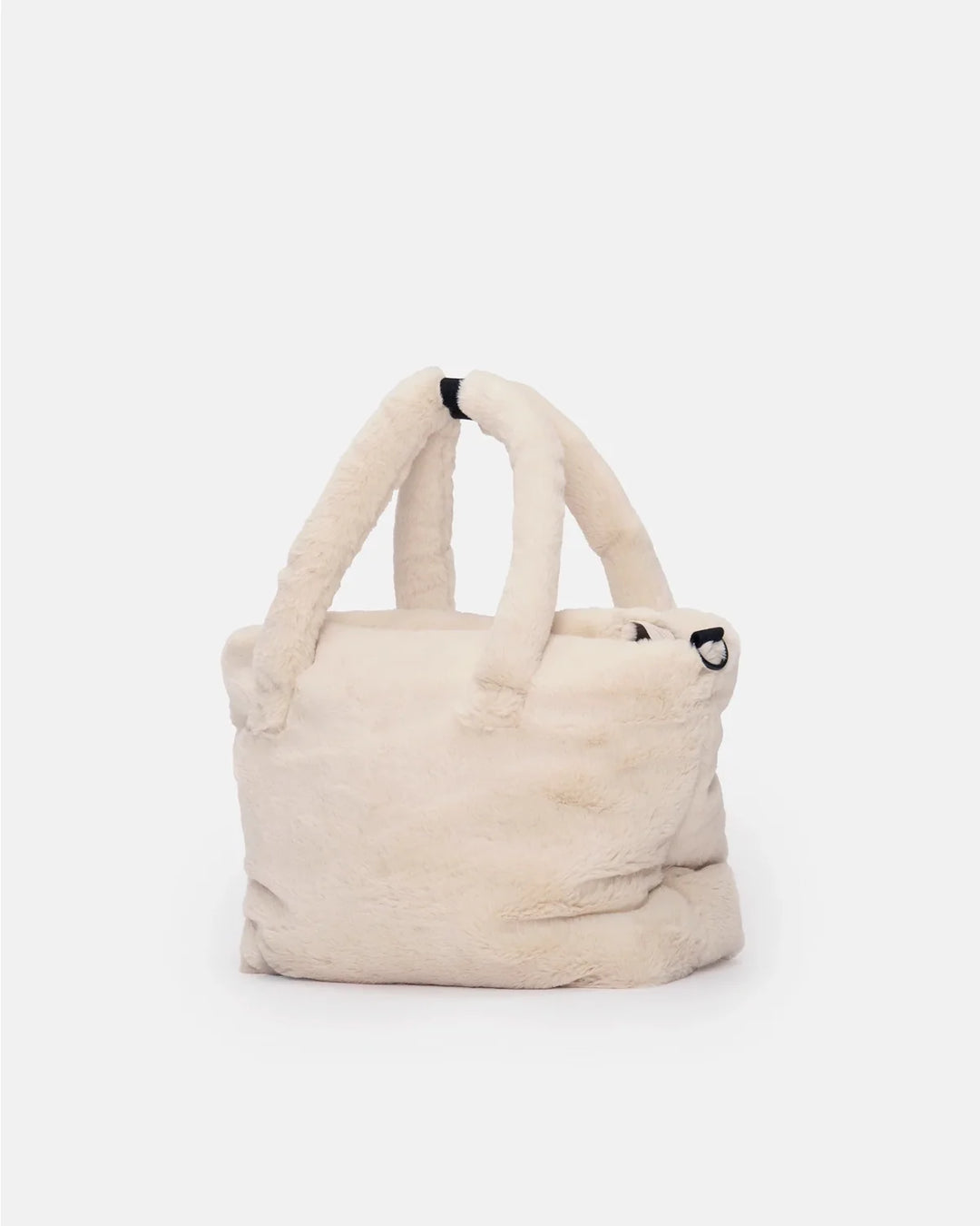 7AM Enfant Ushuaia Diaper Tote - Arctic White Faux Fur