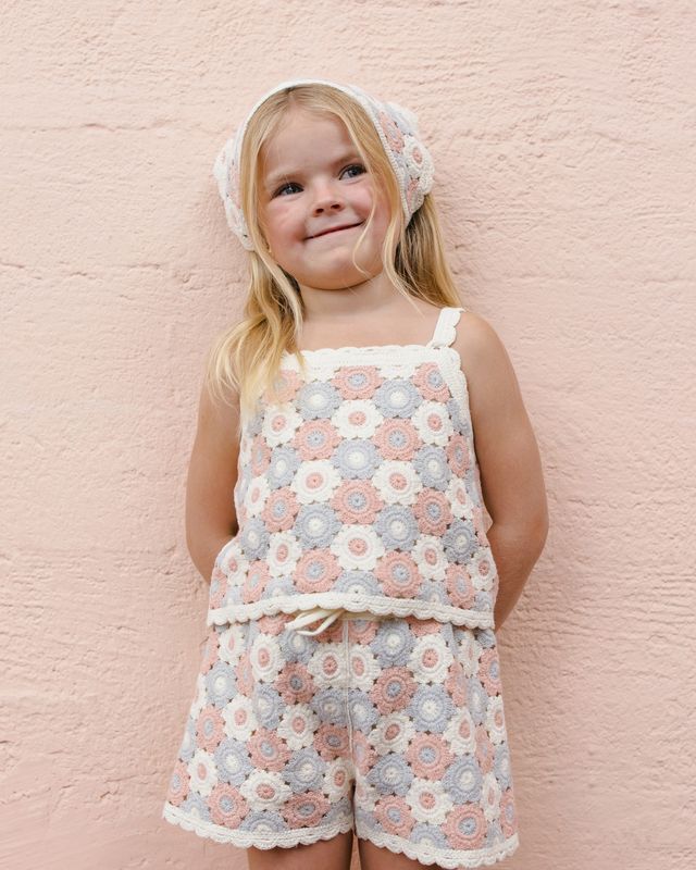 Rylee + Cru Lili Knit Set - Blue, Light Pink, Ivory
