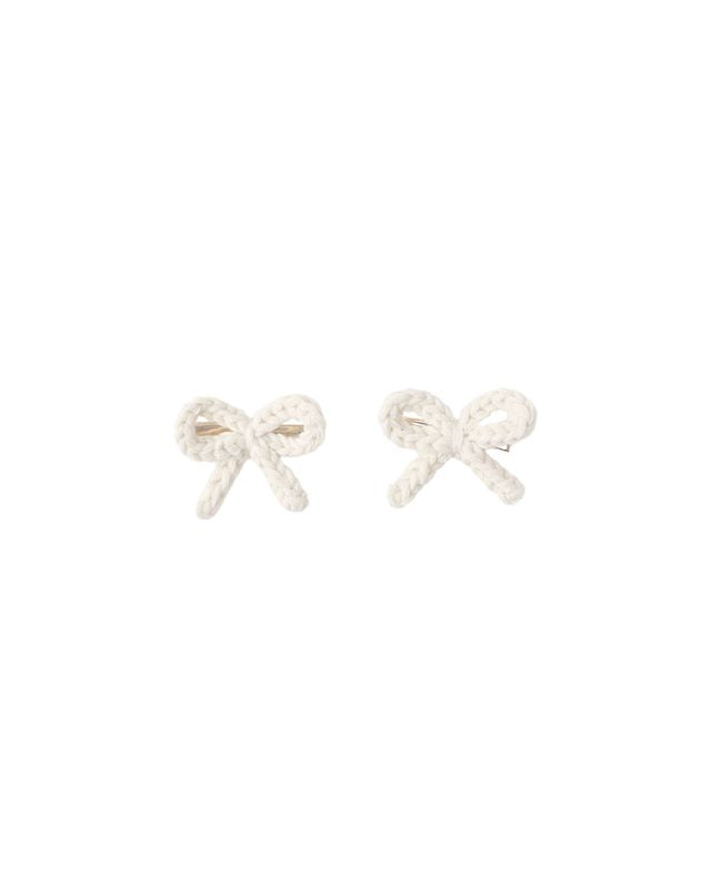 Rylee + Cru Crochet Bow Clips - Ivory