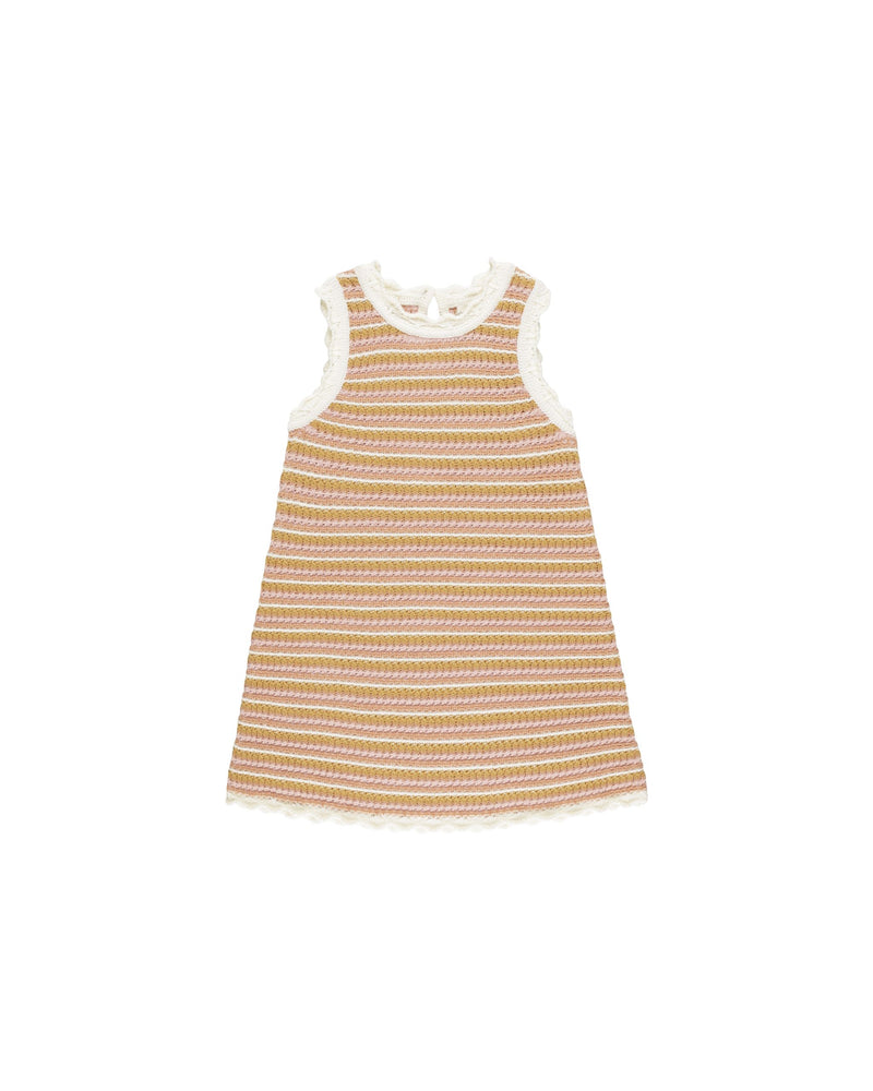 Rylee + Cru Crochet Tank Mini Dress - Pink Stripe