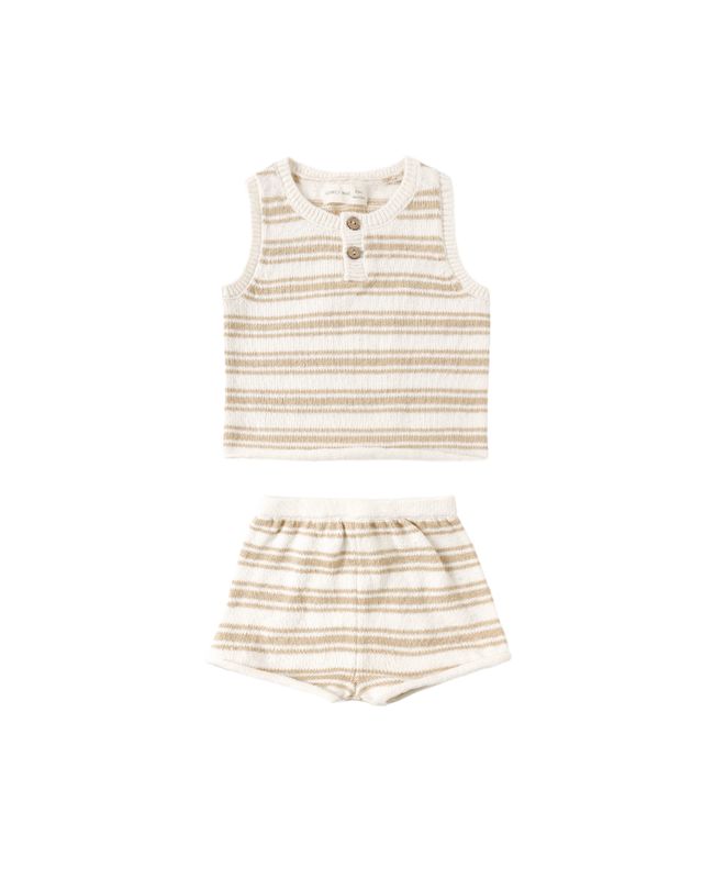 Quincy Mae Taylor Knit Set - Butterscotch Stripe