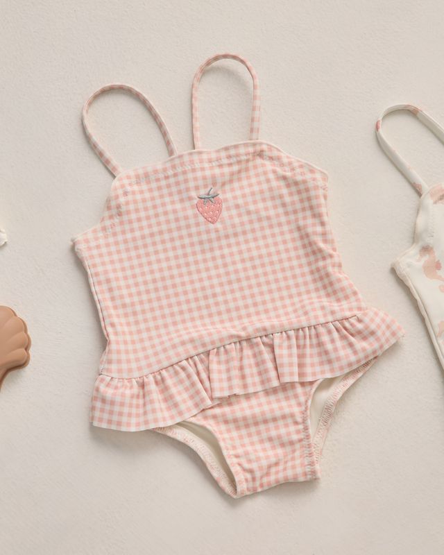 Rylee + Cru Tori Skirted One-Piece - Petal Gingham