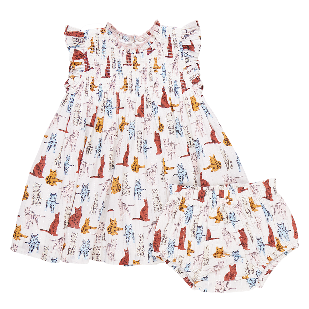 Pink Chicken Stevie Dress - Tabby Cats